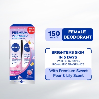 NIVEA Deodorant Female Extra Bright Miracle Sweet Spray 150ml x2 image