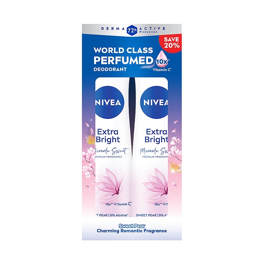 Deodorant Female Extra Bright Miracle Sweet Spray 150ml x2