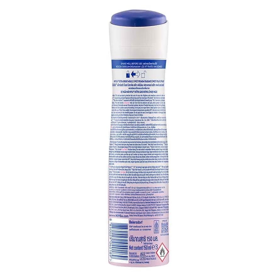Deo Female Extra Bright Miracle Sweet Spray 150ml x2