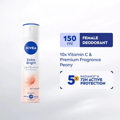 NIVEA - Deodorant Female Extra Bright Velvet Romance Spray 150ML