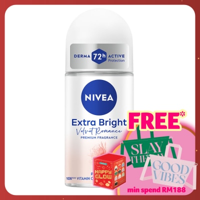 NIVEA Deodorant Female Extra Bright Velvet Romance Roll On 50ML