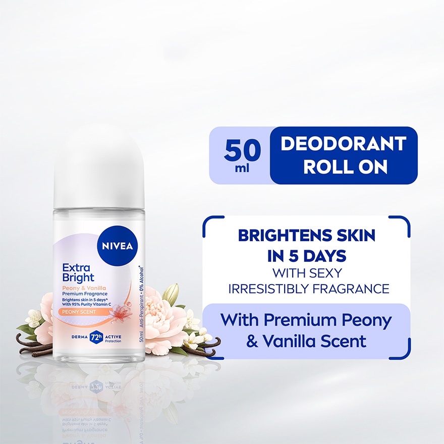 Deodorant Female Extra Bright Peony & Vanilla Roll On 50ML