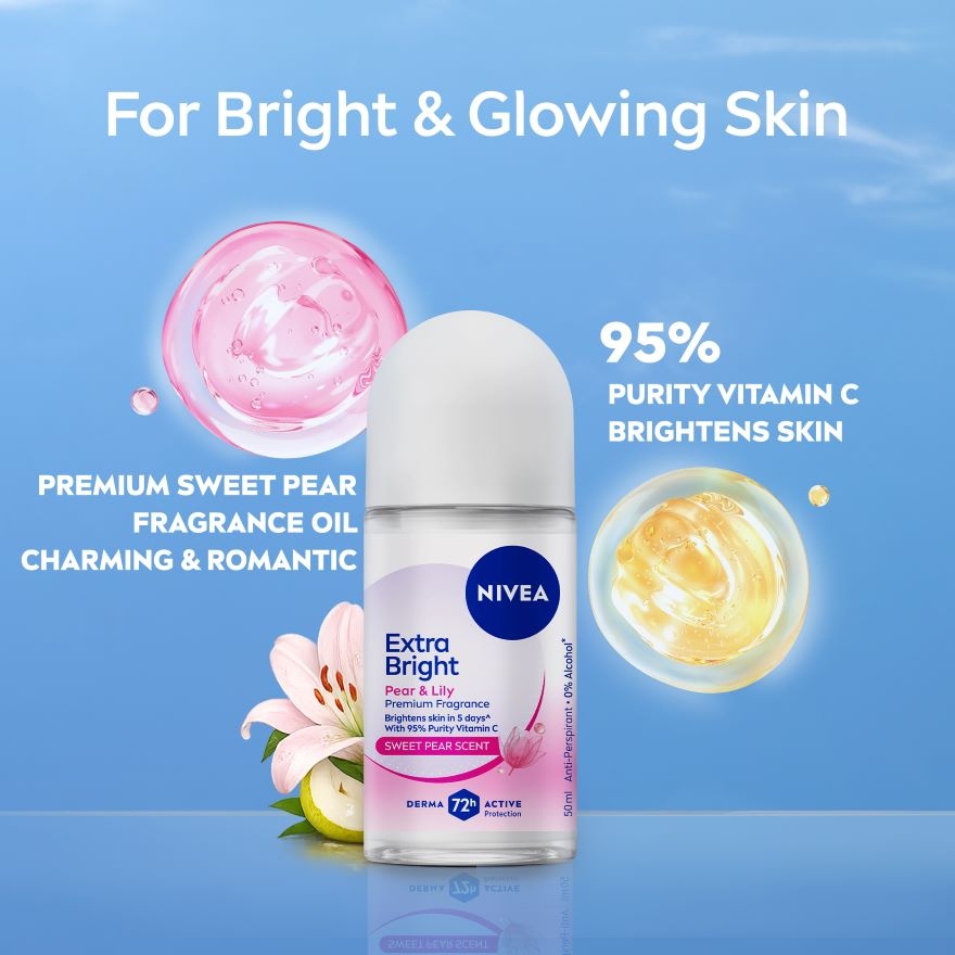 Deo Female Extra Bright Pear & Lily Roll On 50ML