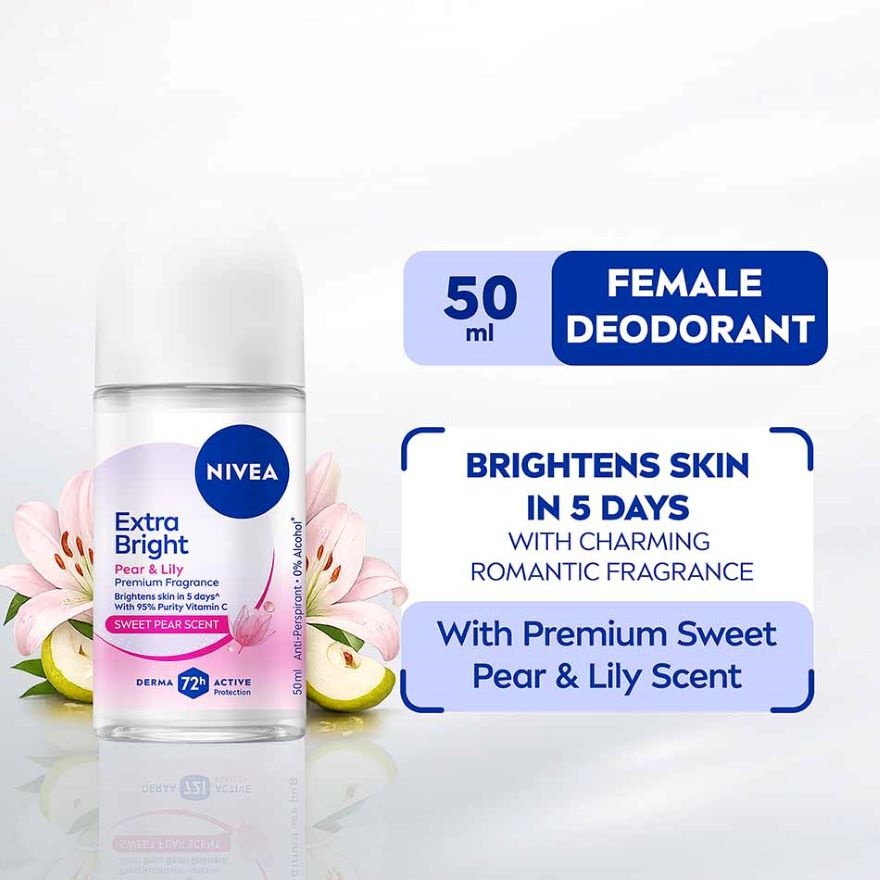 Deo Female Extra Bright Pear & Lily Roll On 50ML