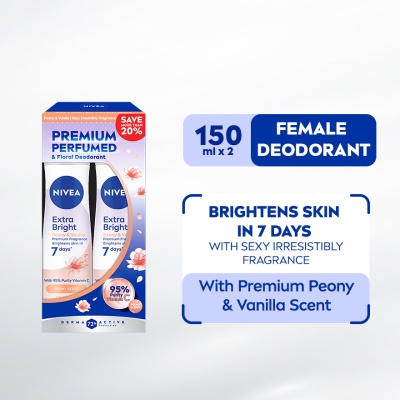 NIVEA - Deodorant Extra Bright Velvet Romance Spray 150ml x2