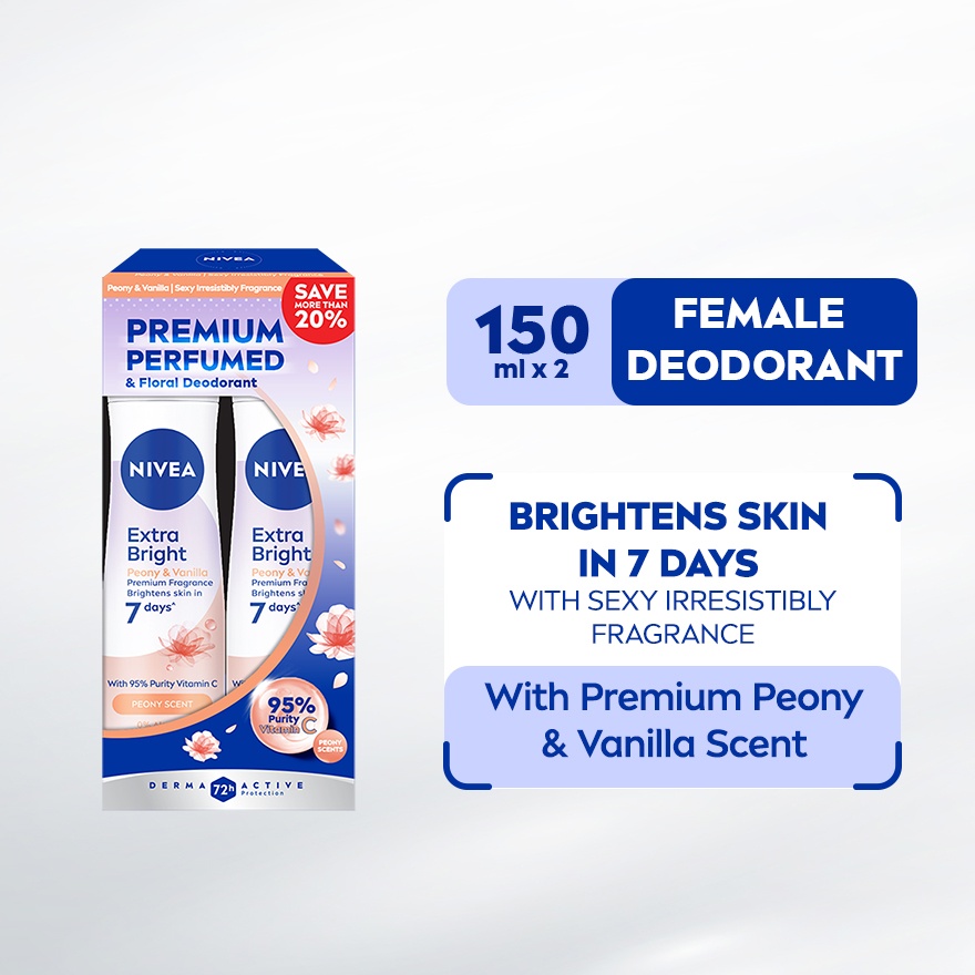Deodorant Extra Bright Velvet Romance Spray 150ml x2
