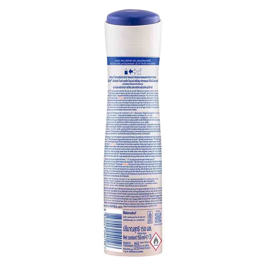 Deo Extra Bright Velvet Romance Spray 150ml x2