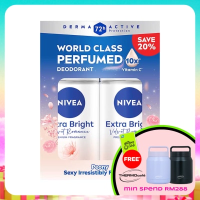 NIVEA - Deodorant Female Extra Bright Velvet Romance Roll On 50ml x2