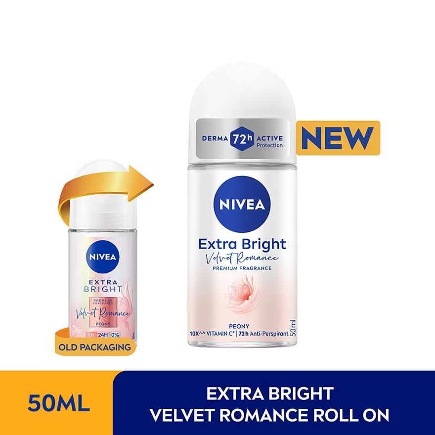 Deo Female Extra Bright Velvet Romance Roll On 50ml x2