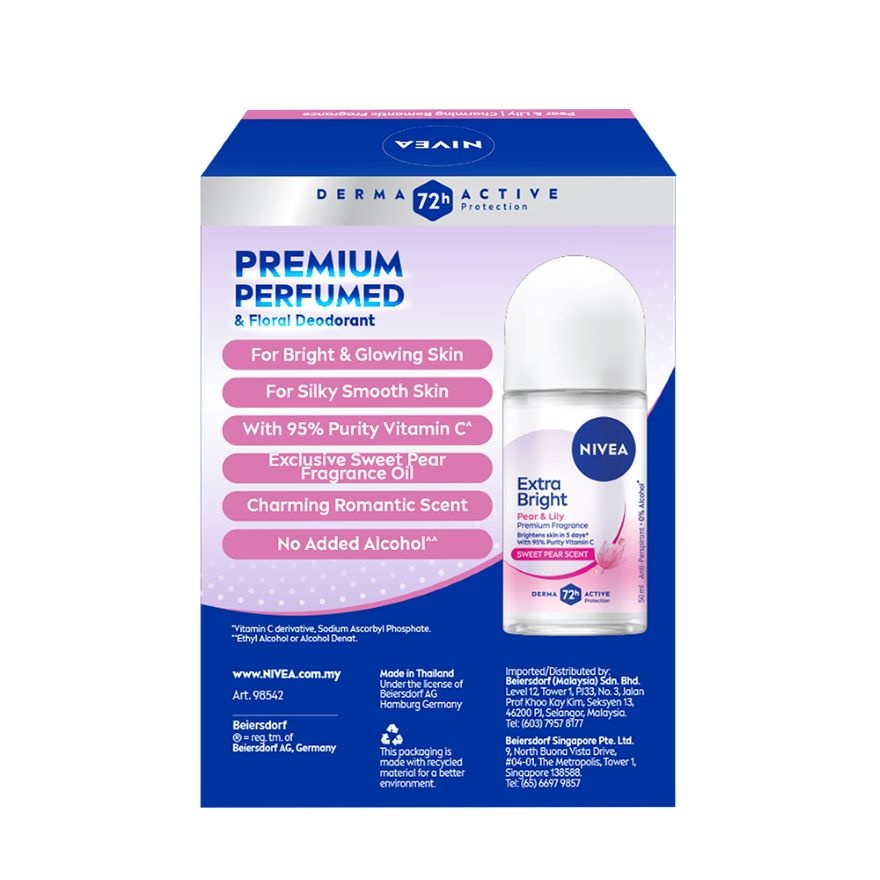 Deodorant Female Extra Bright Miracle Sweet Roll On 50ml x2