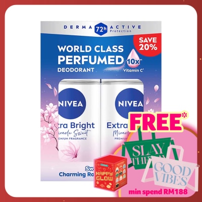 NIVEA Deodorant Female Extra Bright Miracle Sweet Roll On 50ml x2