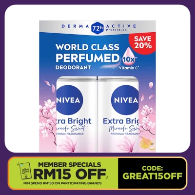 NIVEA Deo Female Extra Bright Miracle Sweet Roll On 50ml x2