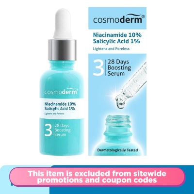 COSMODERM Niacinamide 10% Salicylic Acid 1% 28 Days Boosting Serum 15ml