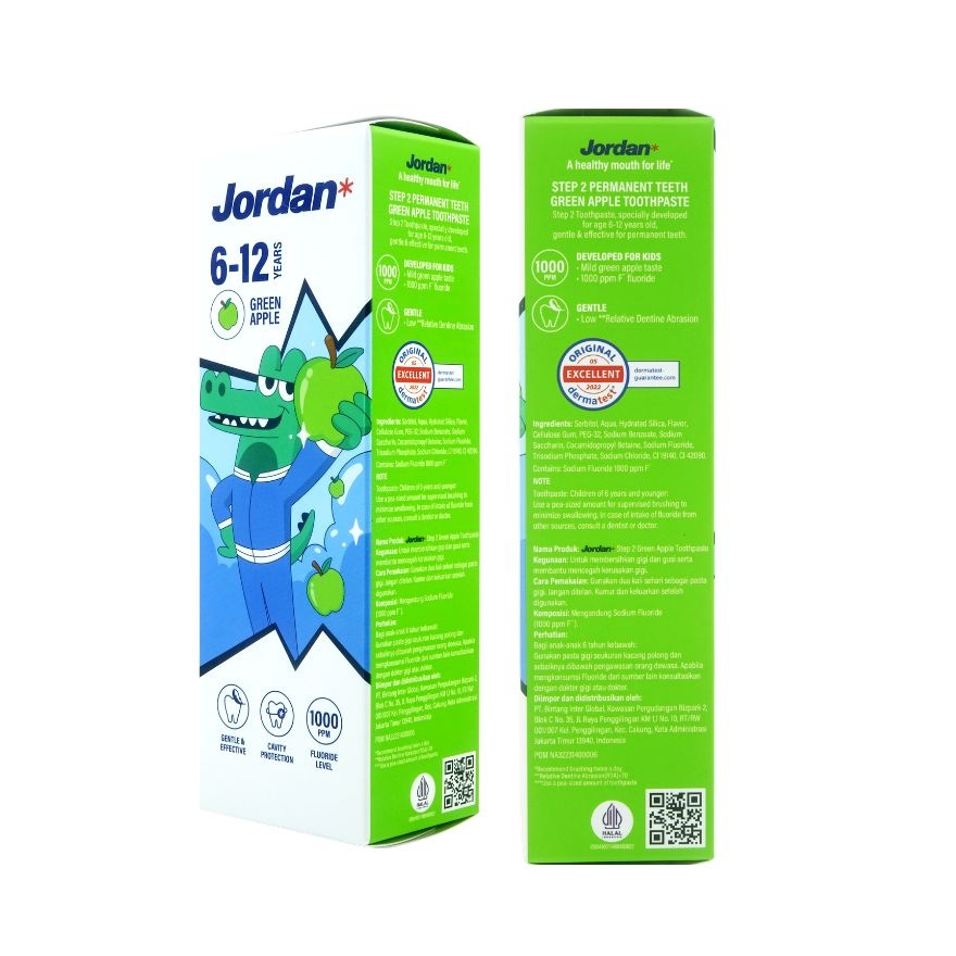 Kids Step 2 6 12 Years Toothpaste Green Apple 75g image