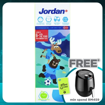 JORDAN Kids Step 2 6-12 Years Toothpaste Green Apple 75g