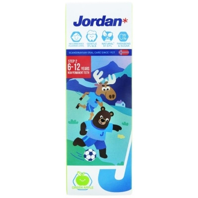 JORDAN Kids Step 2 6-12 Years Toothpaste Green Apple 75g