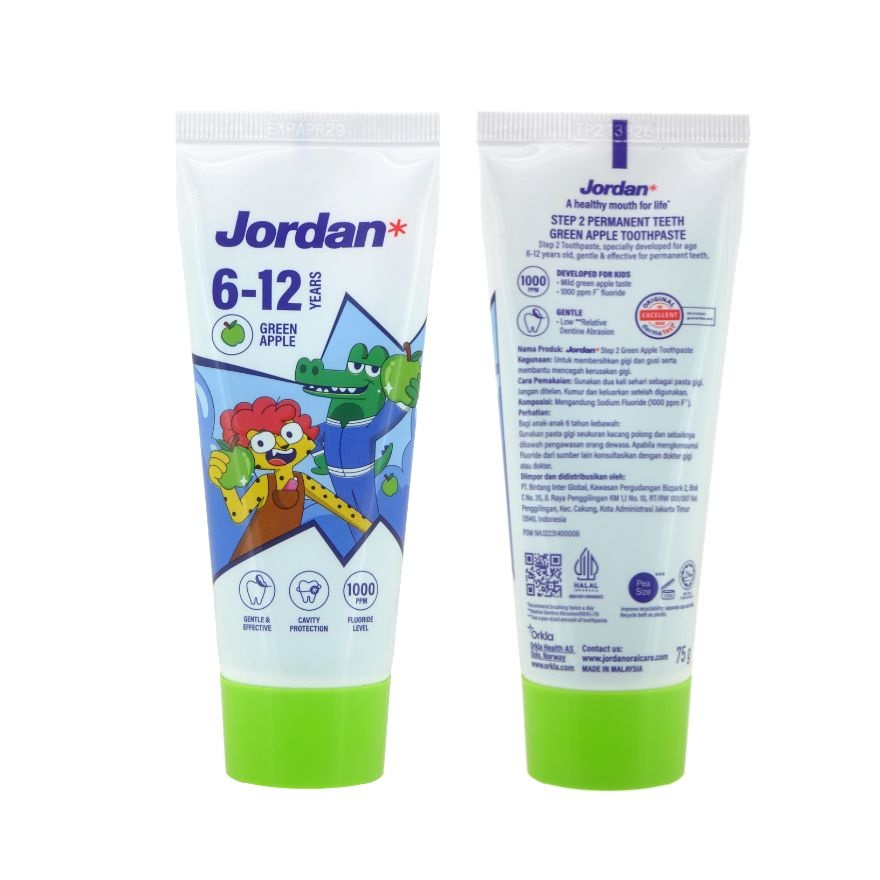 Kids Step 2 6 12 Years Toothpaste Green Apple 75g image