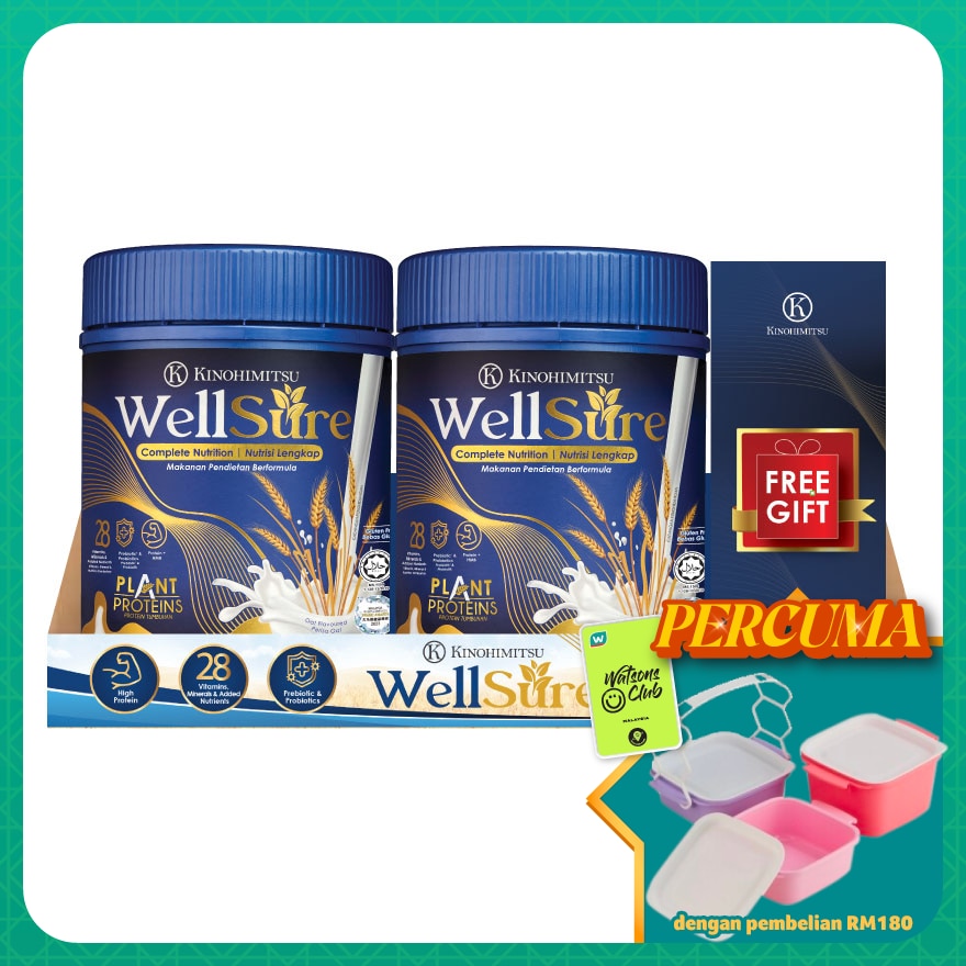 Wellsure Plant Proteins Complete Nutrition 850g X2 + GWP (On Pack)