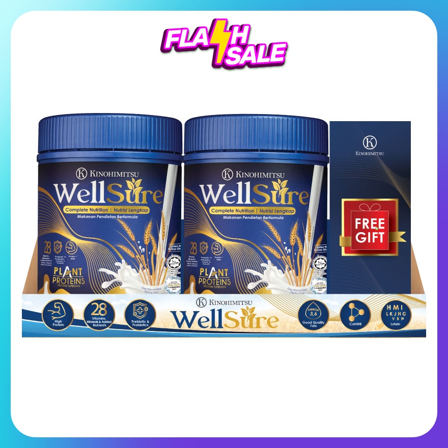 Wellsure Plant Proteins Complete Nutrition 850g X2 + GWP (On Pack)