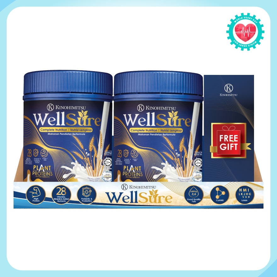 Wellsure Plant Proteins Complete Nutrition 850g X2 + GWP (On Pack)