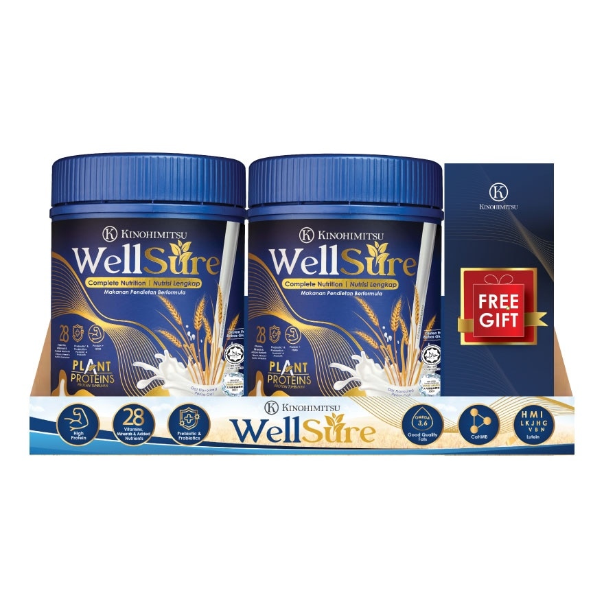 Wellsure Plant Proteins Complete Nutrition 850g X2 + GWP (On Pack)