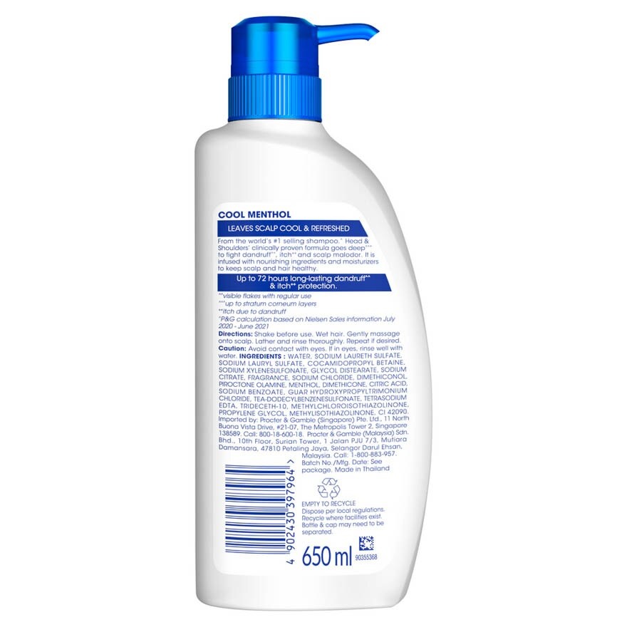 Cool Menthol Anti-Dandruff Shampoo 650ml image