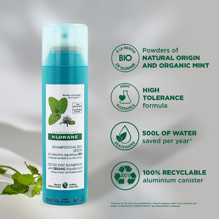 Detox Dry Shampoo With Organic Aquatic Mint 150ml