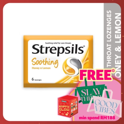 STREPSILS Sore Throat Lozenges Soothing Honey & Lemon 6s