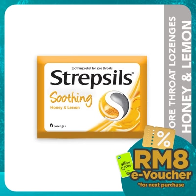STREPSILS Sore Throat Lozenges Soothing Honey & Lemon 6s