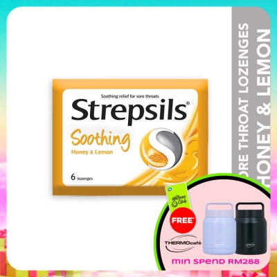 STREPSILS - Sore Throat Lozenges Soothing Honey & Lemon 6s