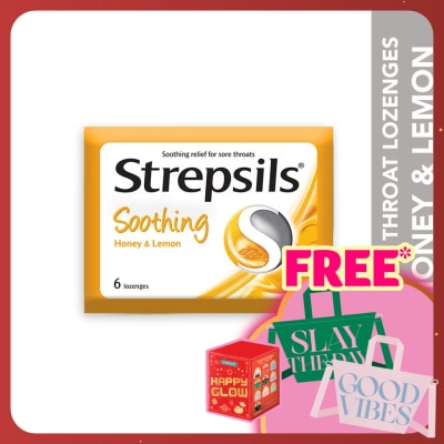STREPSILS Sore Throat Lozenges Soothing Honey & Lemon 6s