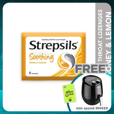 STREPSILS Sore Throat Lozenges Soothing Honey & Lemon 6s