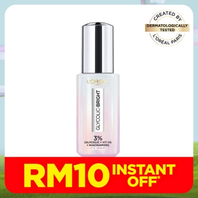 L'OREAL PARIS SKIN CARE Glycolic Bright 3% [GLYCOLIC + VIT CG + NIACINAMIDE] Dark Circle Eye Serum 20ml