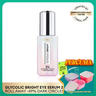 L'OREAL PARIS SKIN CARE - Glycolic Bright 3% [GLYCOLIC + VIT CG + NIACINAMIDE] Dark Circle Eye Serum 20ml