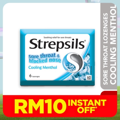 STREPSILS Sore Throat Lozenges Cooling Menthol 6s