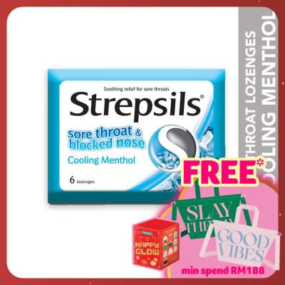 STREPSILS Sore Throat Lozenges Cooling Menthol 6s