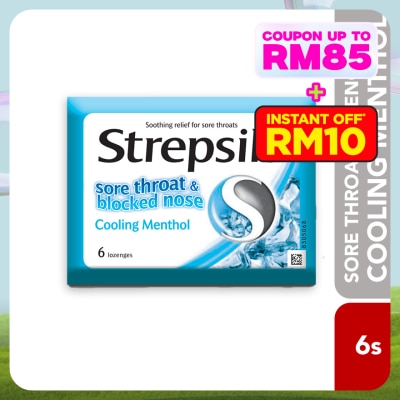 STREPSILS Sore Throat Lozenges Cooling Menthol 6s