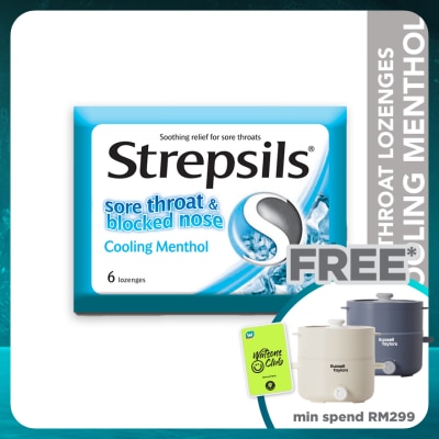 STREPSILS Sore Throat Lozenges Cooling Menthol 6s