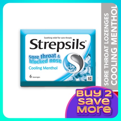 STREPSILS Sore Throat Lozenges Cooling Menthol 6s