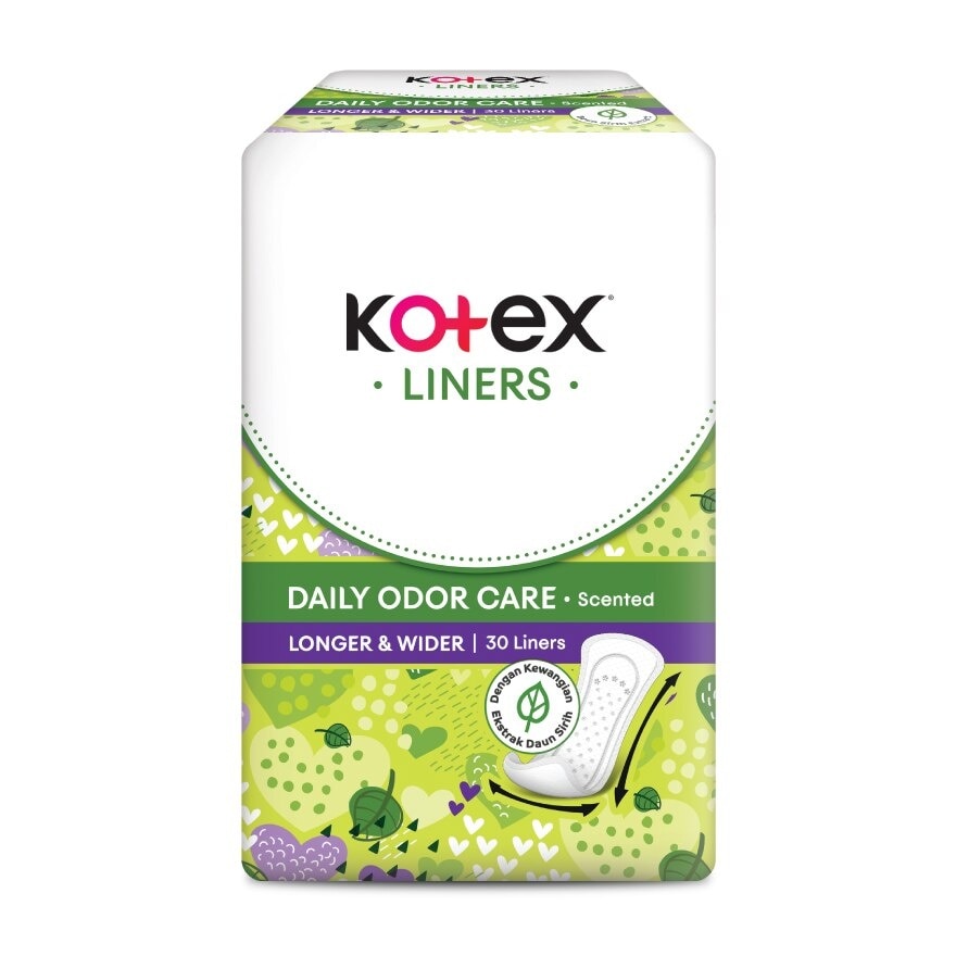 Longer & Wider Scented Pantyliner 17.5cm (30s) - Odor Care with Daun Sirih Extract Liners