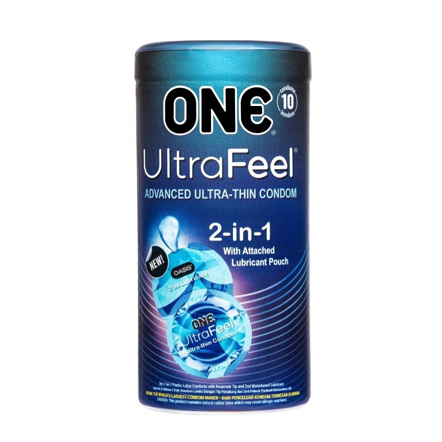 UltraFeel 2-in-1 Condom with Lubricant Pouch 10's