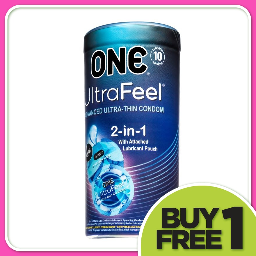UltraFeel 2-in-1 Condom with Lubricant Pouch 10's