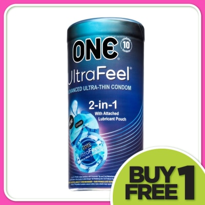 ONE UltraFeel 2-in-1 Condom with Lubricant Pouch 10's