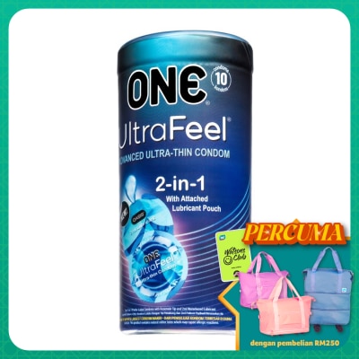 ONE UltraFeel 2-in-1 Condom with Lubricant Pouch 10's