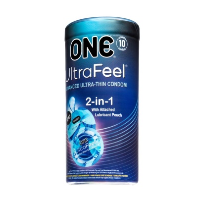 ONE - UltraFeel 2-in-1 Condom with Lubricant Pouch 10's