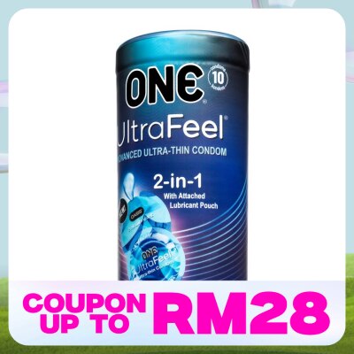 ONE UltraFeel 2-in-1 Condom with Lubricant Pouch 10's