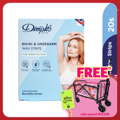 DIMPLES Bikini & Underarm Wax Strips Sensitive 20s