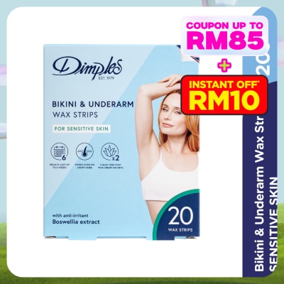 DIMPLES Bikini & Underarm Wax Strips Sensitive 20s