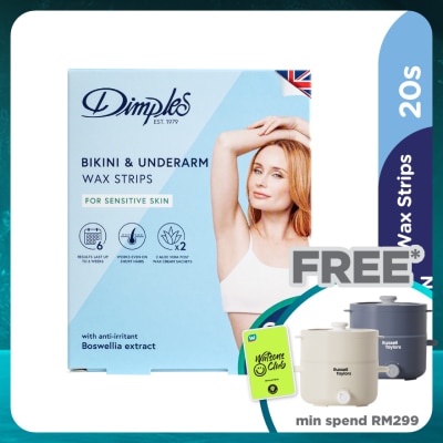DIMPLES Bikini & Underarm Wax Strips Sensitive 20s