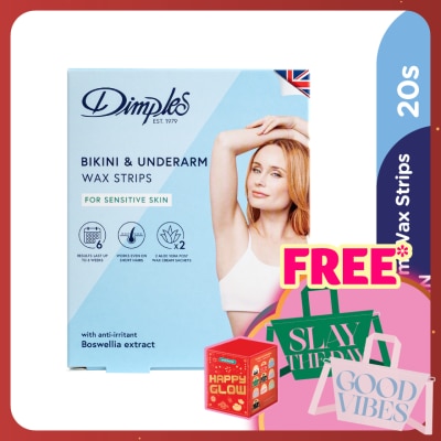 DIMPLES Bikini & Underarm Wax Strips Sensitive 20s